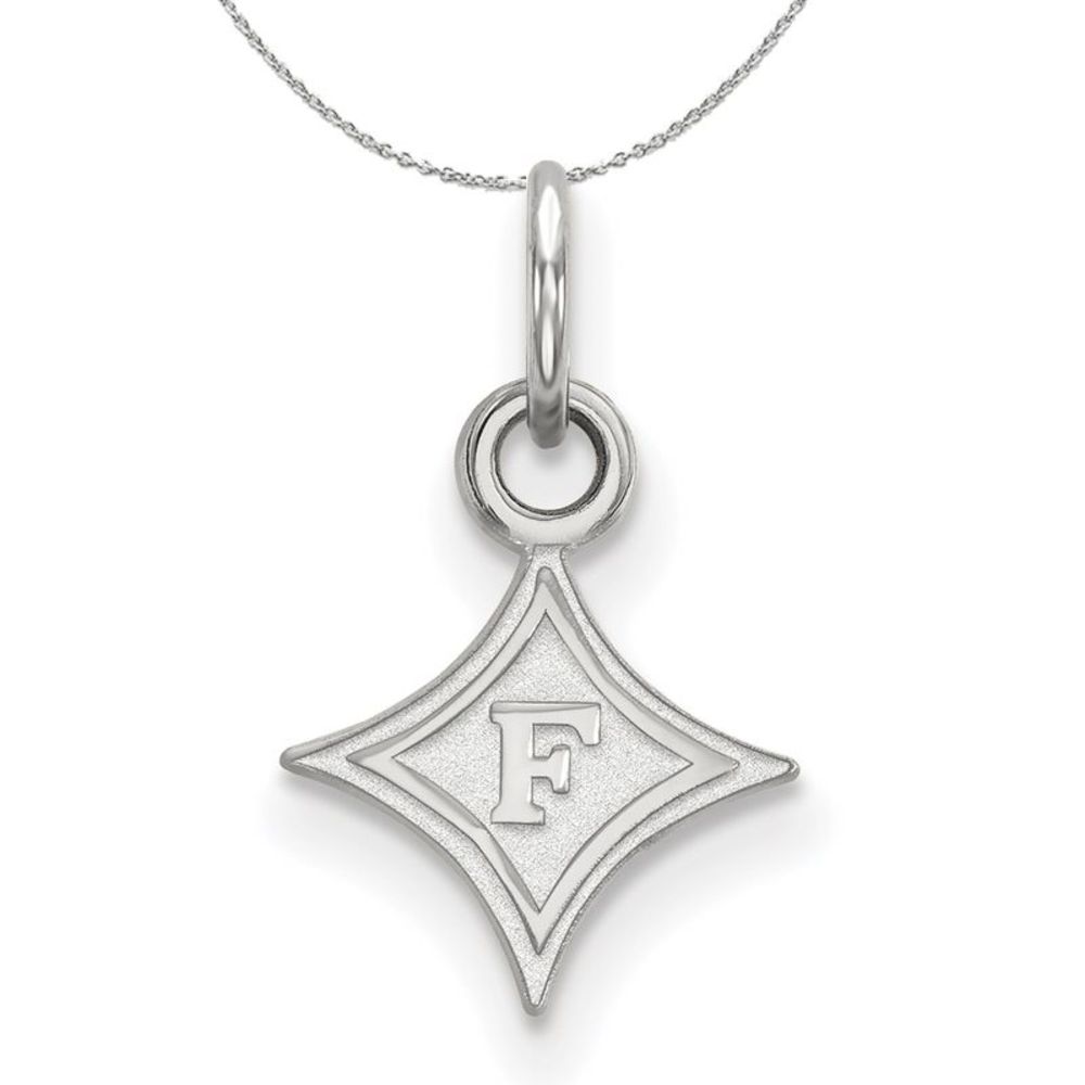 Sterling Silver Furman U XS (Tiny) 'F' Pendant Necklace - 18 Inch